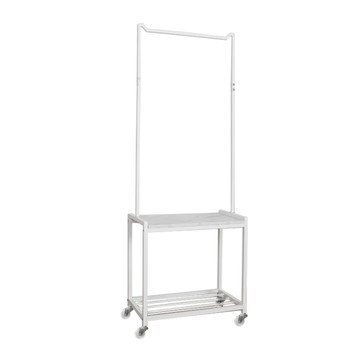 【品樂生活】多功能落地衣帽架推車60CM寬(無籃附輪組) 衣帽架 衣架組 單桿衣架 吊衣架組