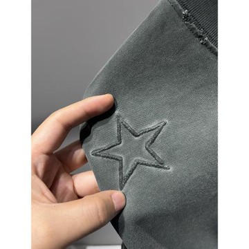 300克重磅！100棉！重水洗做舊時尚夏季短袖t恤圓領寬松半袖5101