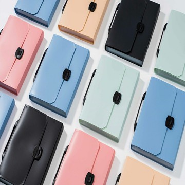文具辦公室用品 真彩風琴夾 手提式 舌扣式