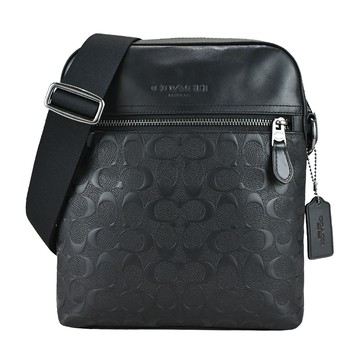 COACH 浮雕C LOGO男仕斜背包（黑）_廠商直送