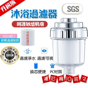【曼德旺】全新升級版水龍頭過濾器 買10送2 除氯濾水器 蓮蓬頭過濾 濾芯 前置過濾器 水龍頭轉接頭 沐浴過濾器 淨水