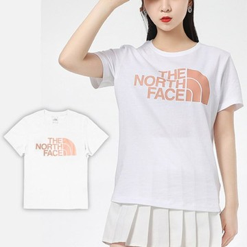 【美國 The North Face】女 經典柔軟透氣大LOGO短袖圓領T恤/ 4U8K-FN4 白