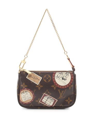 Louis Vuitton - 2008 pre-owned Patch Pochette Accessoires clutch bag - women - PVC - One Size - Brown