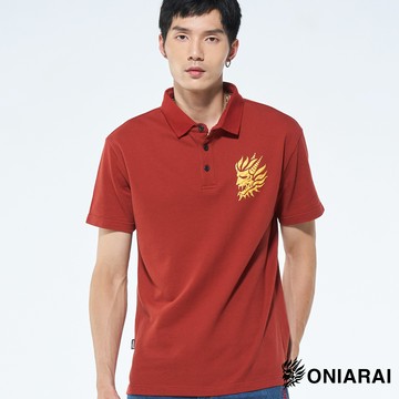 【買1送1】闇光厚版側鬼短袖POLO衫(橘) - BLUE WAY  鬼洗い