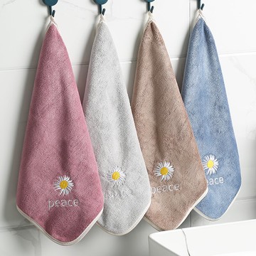 小雛菊可愛掛式擦手巾棉卡通家用抹手巾小毛巾加厚純色兒童手巾
