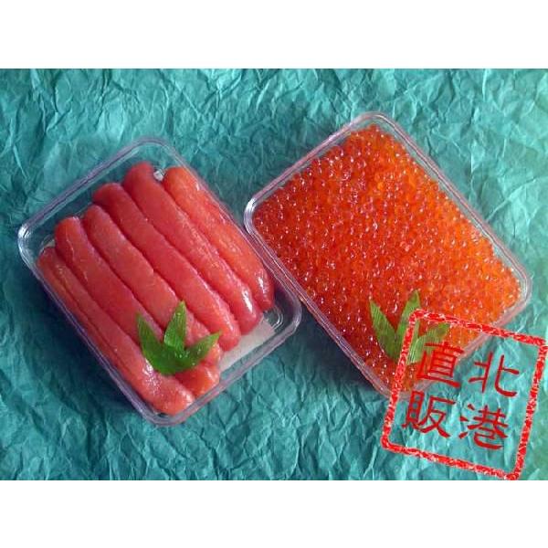 〔北海道産魚卵セット〕北海道産いくら醤油漬500ｇと北海道産甘口たらこ500ｇセット〔E〕北港直販☆イクラ・タラコ