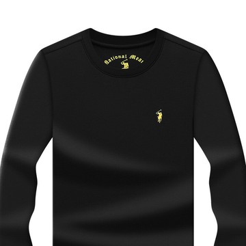 【新款熱賣】保羅戰馬刺繡衛衣男春秋寬松休閑長袖純色圓領百搭打底衫運動上衣