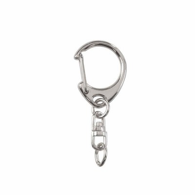 大王製作所 キーホルダー金具 回転カン付き ハンドメイド キーリング アクセサリー 手芸用品 シルバー ワンタッチキーホルダー555Mニッケ