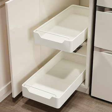 免打孔廚房抽拉式置物架下水槽拉籃櫥櫃子滑軌抽屜收納盒調味料架
