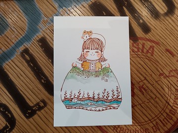 自然之悦鋼筆淡彩原畫