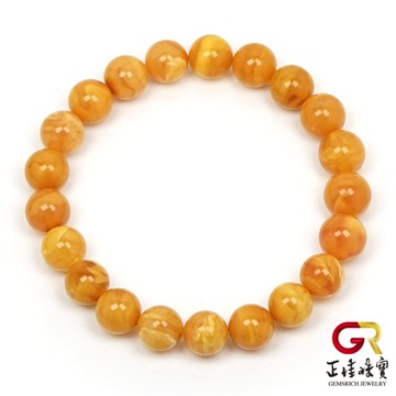【正佳珠寶】蜜蠟琥珀 頂級花蜜蠟 8.7-9.3mm 花蜜蠟手珠｜日本彈力繩