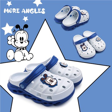 【BOBDOG】可愛撞色厚底洞洞鞋-淺藍