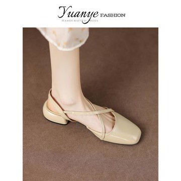 原野方頭交叉綁帶仙女風溫柔包頭時尚氣質涼鞋單鞋子2025年夏新款