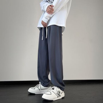 男士褲子春秋2024新款高級感垂感直筒褲男美式復古運動褲休閑西褲