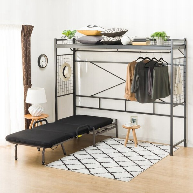 折りたたみベッドソファ ハンガーシェルフセット Hy3 バジーナjy Bk ニトリ 配送員設置 ベッド 1年 ハンガーシェルフ 5年保証 通販 Lineポイント最大get Lineショッピング