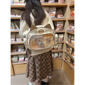 𝑳𝒖𝒄𝒌𝒚 𝒑𝒂𝒄𝒌✨潮酷韆禧辣妹痛包機械雙肩包甜酷百搭吧唧穀子單肩斜跨雙肩包