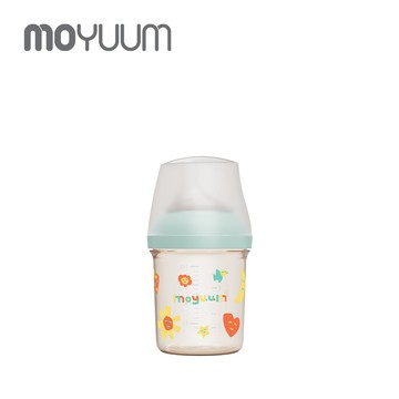 韓國 MOYUUM - Mov.aa PPSU圓口偏心奶瓶 160ml(1m+)-微笑花園(WeSee聯名款)