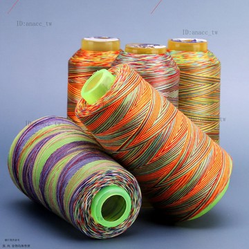 七彩縫紉機綫彩色高強度縫紉綫彩色漸變綫寶塔綫縫衣綫彩虹綫