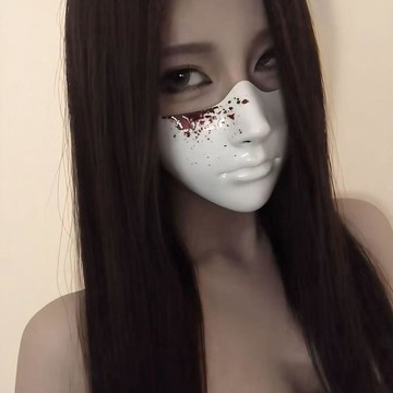 【臺灣有貨】半臉面具完美臉型仿生cosplay萬聖節賽博朋克機械科技感fakeface貨在臺北