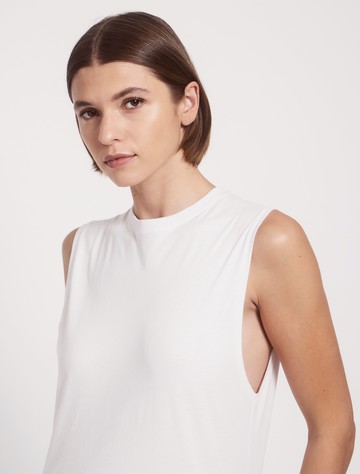 Lightweight Cotton Boyfriend Tank in White - Organic Ninety Percent