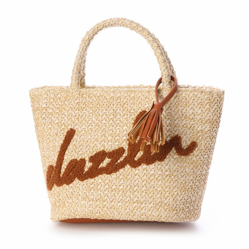 ダズリン Dazzlin サガラロゴ刺繍かごバッグ風トートバッグ Brn 通販 Lineポイント最大1 0 Get Lineショッピング