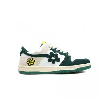 Water The Plant Moss Dream Kicks Dark Green 刺繡小花鞋 白綠色 WTP-21