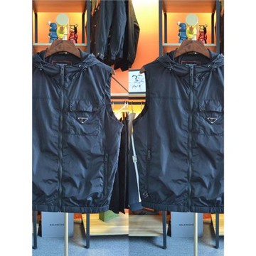 男士秋季新款時尚百搭純色簡約修身馬甲高檔輕奢休閑加棉連帽坎肩