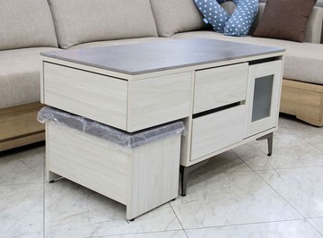 【歐風別館】明洞洗白色岩板茶几含椅【基隆至台中免運費】