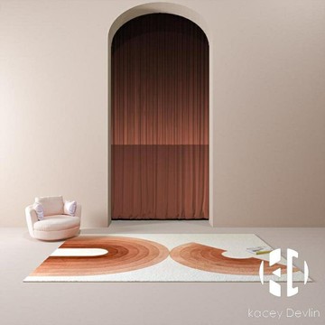 北歐客廳地毯臥室可愛家用易打理條紋簡約床邊毯茶幾滿鋪地墊家飾【聚物優品】