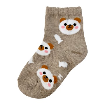 B.V.D. 小熊1/2童襪 6雙 Set 台灣製造 73.4%棉  13~16cm  麻卡其