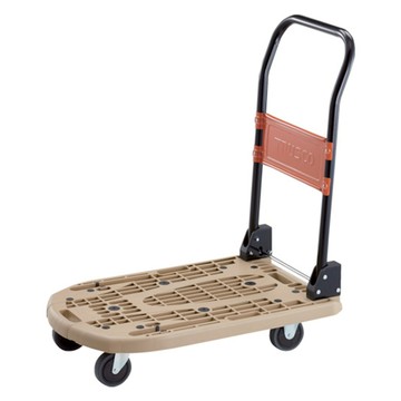 【Trusco】中型靜音輕量摺疊手推車-沙色