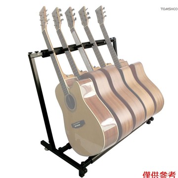 Winn 多吉他支架 5 支架可折疊通用展示架便攜式黑色,適用於古典原聲、電吉他、貝司吉他