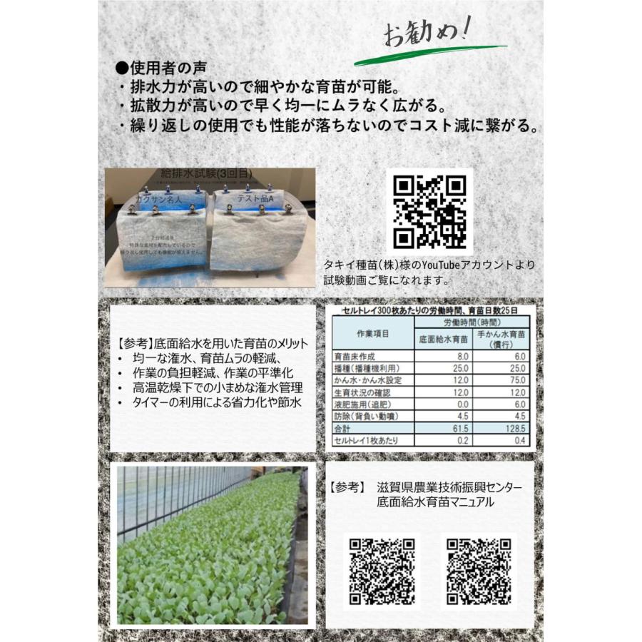 服部猛　底面給水シート　カクサン名人　(白 黒)　厚さ2mm 幅100cm×長さ50m　底面給水育苗 均一潅水