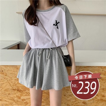 【台灣發貨】韓版寬鬆休閒運動套裝 兩件式【S52】