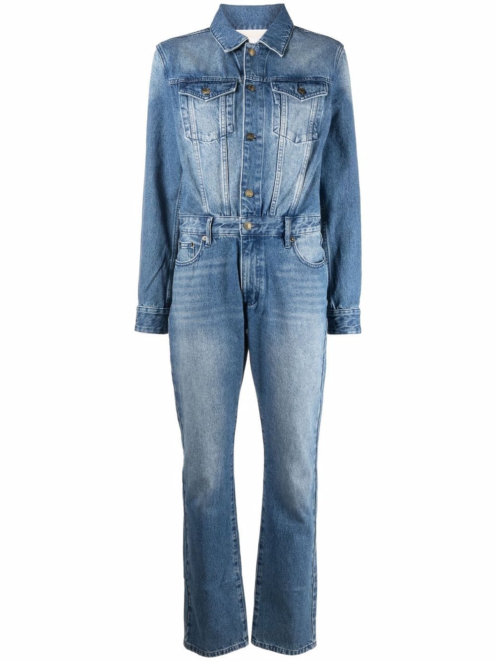 Michael Michael Kors - cotton-denim jumpsuit - women - Cotton - XS - Blue