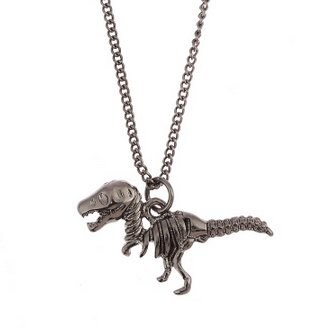 槍黑 小恐龍 鎖骨鏈 女 男生也可以帶 小短鏈 項鍊 歐美款
