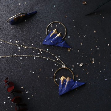 【日出藍山】中式陶瓷氣質禮物秋冬項鏈毛衣鏈胸針