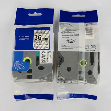 標簽紙色帶TZ2-161辦公設備配件36MM透明底黑字PT-3600標簽打印機