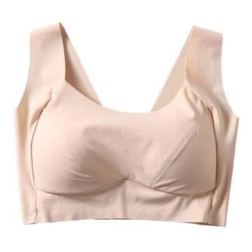 桑蠶絲內里無痕調整型運動內衣 真絲無鋼圈舒適裸感背心光面文胸