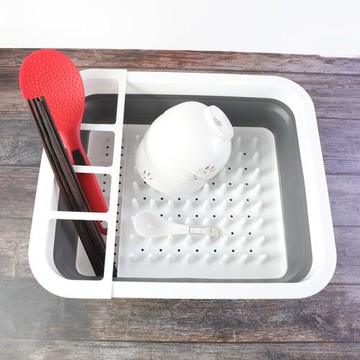 工廠尾貨廚房收納小工具伸縮帶水槽瀝水架可折疊塑料濾水碗碟架