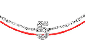 My Number 數字5 鑽石18K白金 一鍊一線手鏈