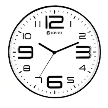 【福利品商品】Kinyo 簡約浮雕靜音掛鐘 CL-141, 1個(廠商用:CL141)