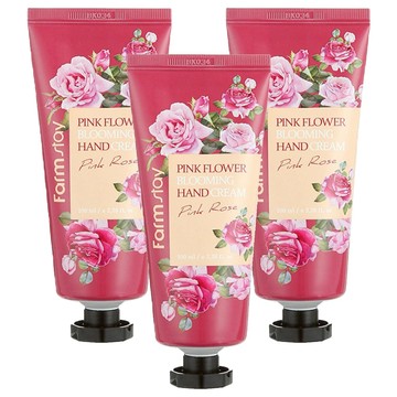 Farm stay 植物莊園 粉紅花香護手霜 普羅旺斯玫瑰萃取 滋潤修護手部肌膚  100ml  3條