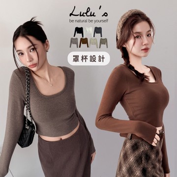 LULUS/方領內刷絨罩杯BRATOP上衣７色【A01251097】