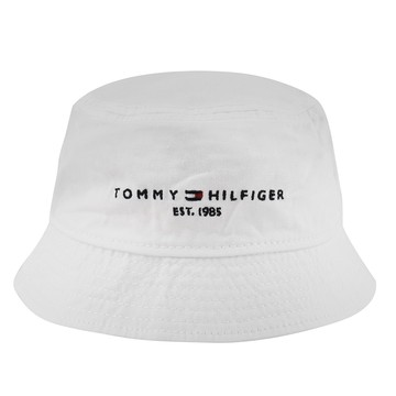 TOMMY HILFIGER- 英文字母LOGO棉質漁夫帽（白）S~M_廠商直送