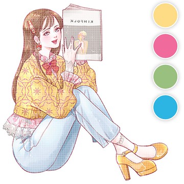 YeRin (4色) 39 (honne market) 人物貼紙 少女貼紙 黑浣熊