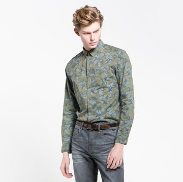 現貨+預購 迷彩上衣 男長袖襯衫-修身純棉質歐洲休閒流行男裝71av6【獨家進口】【米蘭精品】