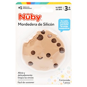 Nuby 造型矽膠固齒器  巧克力餅乾  1個  固齒器
