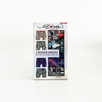 美國百分百【全新真品】Ed Hardy 內褲 平口褲 ED 純棉 貼身 長四角褲 四件一組 DD08
