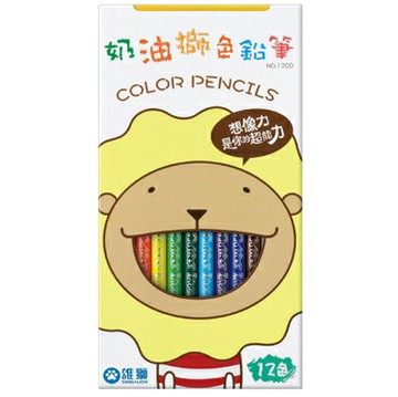 雄獅 NO.1200 長支色鉛筆12色(紙盒)
